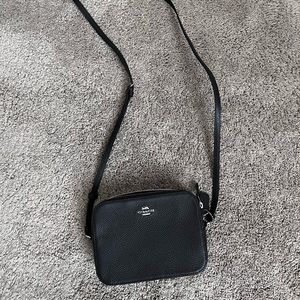 Coach Black Pebble Leather Camera Bag